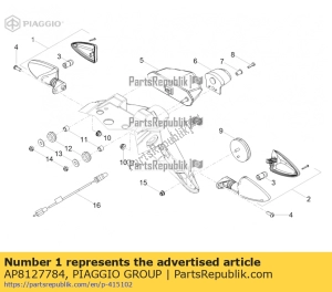 aprilia AP8127784 sinistra anteriore / posteriore posteriore indic. - Lato destro