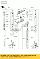 440715077, Kawasaki, demper-assy, ??vork, rechts, goud zx100 kawasaki zx 1000 2008 2009 2010, Nieuw