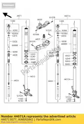 Ici, vous pouvez commander le amortisseur-assy, ?? Fourche, rh, or zx100 auprès de Kawasaki , avec le numéro de pièce 440715077: