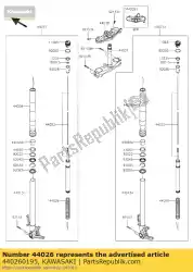 verende voorvork zx1000nff van Kawasaki, met onderdeel nummer 440260195, bestel je hier online: