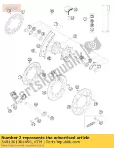 KTM 5481001004496 rear hub cpl. gold          03 - Bottom side