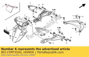 honda 80115MFJD00 reste, r. fender a - La partie au fond