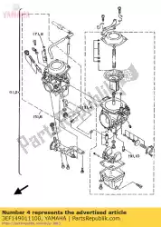 Here you can order the carburetor assy 1 from Yamaha, with part number 3EF149011100: