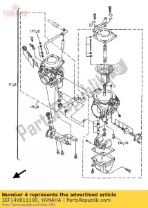 Yamaha 3EF149011100 carburetor assy 1 - Bottom side