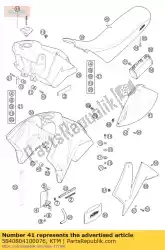 Aqui você pode pedir o tampa lateral l / s aço azul 02 em KTM , com o número da peça 5840804100076: