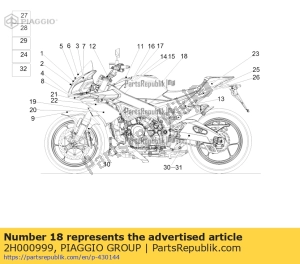 aprilia 2H000999 tank bewaker sticker - Onderkant