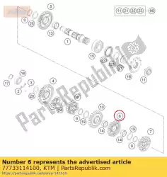 Aquí puede pedir engranaje loco 4. G. Z = 28 de KTM , con el número de pieza 77733114100: