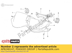 Aprilia AP8248147, Placa do guiador met.grey, OEM: Aprilia AP8248147