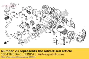 honda 18643MET640 tube, fr. air - Bottom side