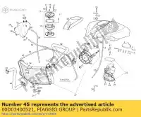 00D03400521, Piaggio Group, klem. uitlaat aansluiten derbi gp gpr mulhacen 50 125 250 659 2006 2007 2008, Nieuw