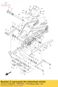 yamaha 2C0221280000 cubierta, empuje 1 - Lado inferior