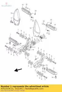 Suzuki 4351019C31 bar, fr.ftr., r - Lado inferior