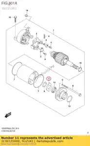 Suzuki 3136125H00 bloqueio de placa - Lado inferior