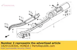 Qui puoi ordinare guarnizione, tubo di scarico da Honda , con numero parte 18291028306:
