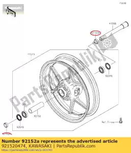 kawasaki 921520474 collar,fr axle,l=10.5 zr1000b7 - Bottom side