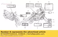 87565MY5G60ZA, Honda, etykieta, colo * type5 * honda cb sport s  twin x cb500 500 , Nowy