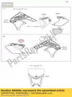 560697658, Kawasaki, modello, coperchio laterale, rh kawasaki klx  r klx450r 450 , Nuovo