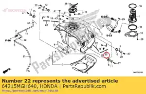 Honda 64215MGH640 borracha, 100x5x2,0 - Lado inferior
