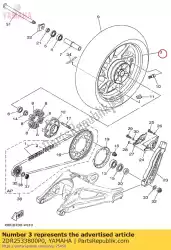 Qui puoi ordinare ruota fusa, posteriore da Yamaha , con numero parte 2DR2533800P0: