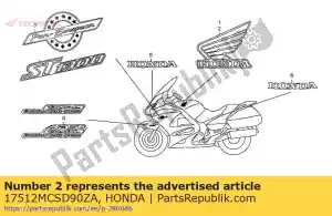 Honda 17512MCSD90ZA mark, l. fuel tank *type1 - Bottom side