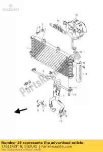 suzuki 1781142F10 beschermer, oliekoeler - Onderkant