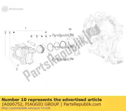 Qui puoi ordinare guarnizione carter / cilindro 0,8 mm da Piaggio Group , con numero parte 1A000752: