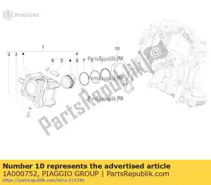 Piaggio Group 1A000752 uszczelka skrzyni korbowej / cylindra 0,8 mm - Dół