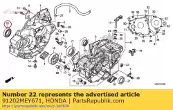 Aqui você pode pedir o selo de óleo, 39x56x7,5 (arai) em Honda , com o número da peça 91202MEY671: