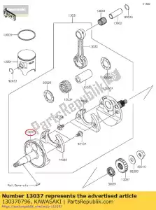 kawasaki 130370796 cigüeñal, lh kx85cef - Lado inferior