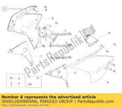 Aqui você pode pedir o rh lat. Fairing. Preto em Piaggio Group , com o número da peça 2H001269000XN6: