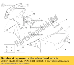 Aprilia 2H001269000XN6, Rechts lat. fairing. zwart, OEM: Aprilia 2H001269000XN6