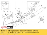 AP8221258, Aprilia, zacisk t?umika, Nowy