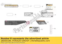 2B000188, Piaggio Group, emission control sticker aprilia rsv4 tuono tuono 1000 2014, New