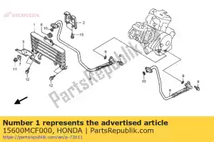 honda 15600MCF000 refroidisseur comp., huile - La partie au fond