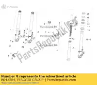 B043564, Piaggio Group, tube de précharge aprilia  rsv rsv4 rsv4 tuono tuono zd4ke000 zd4keu zd4kya00 zd4kyua zd4rkl00zd4rkl01 1000 1100 2011 2012 2013 2014 2015 2016 2017 2018 2019 2020 2021 2022, Nouveau