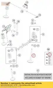 ktm 60236030100 válvula de admisión d42 - Lado inferior