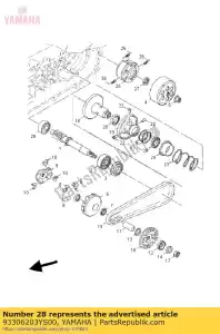 yamaha 93306203YS00 bearing - Bottom side