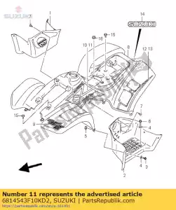 suzuki 6814543F10KD2 nastro, calotta del telaio - Il fondo