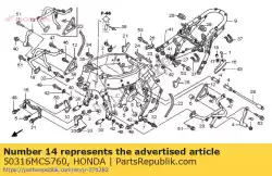 Aqui você pode pedir o placa, l. Enrijecedor em Honda , com o número da peça 50316MCS760: