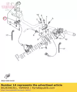 yamaha BS28396301 interruptor, mango 3 - Lado inferior