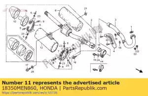 Honda 18350MEN860 silenciador comp, fr - Lado inferior