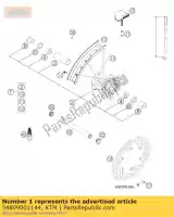 54809001144, KTM, ruota anteriore 1,6x21 'ha fatto 03 ktm exc mxc sx sxs xc xcf 125 150 200 250 300 350 400 450 500 525 540 2003 2004 2005 2006 2011 2012, Nuovo