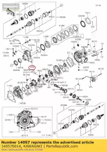 kawasaki 140570014 case-comp-gear, diff, lh kvf750g - Lado inferior