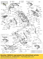 Tutaj możesz zamówić 01 os? Ona boczna,lewa,m. C. Szary od Kawasaki , z numerem części 36001056851A: