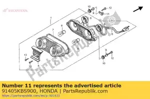 Honda 91405KBS900 clip, kabelboom - Onderkant