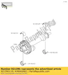 Aqui você pode pedir o bucha, balanceador, marrom er650a6 em Kawasaki , com o número da peça 921390119: