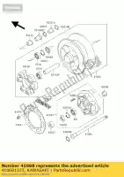 410681323, Kawasaki, axle,rr zr750-c1 kawasaki zephyr 750 1991 1992 1993 1994 1995 1996 1997, New