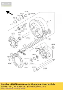 kawasaki 410681323 axle,rr zr750-c1 - Bottom side