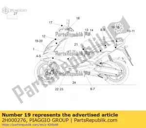 Piaggio Group 2H000276 sticker voor schild rechtsvoor - Onderkant