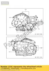 bout-flens-klein, 6x85 klf300 van Kawasaki, met onderdeel nummer 132BB0685, bestel je hier online: